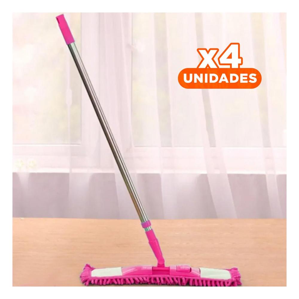 Pack4 Toalla Rectangular de Microfibra Fucsia para Limpieza del Hogar Diario