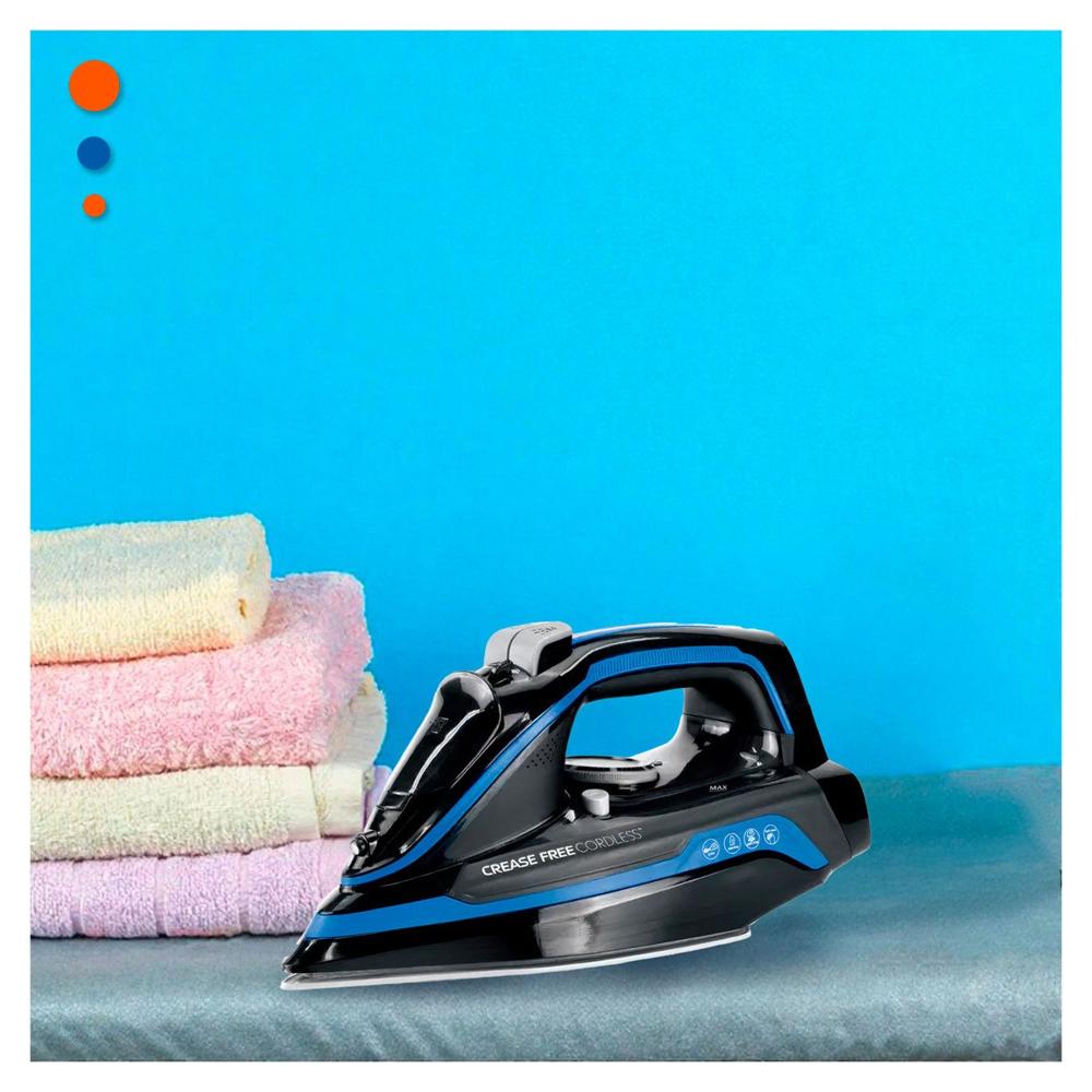 Planchador de Vapor Electrica Negro y Azul Potencia Estable para Ropa Hogar Y+Regalo Sticker