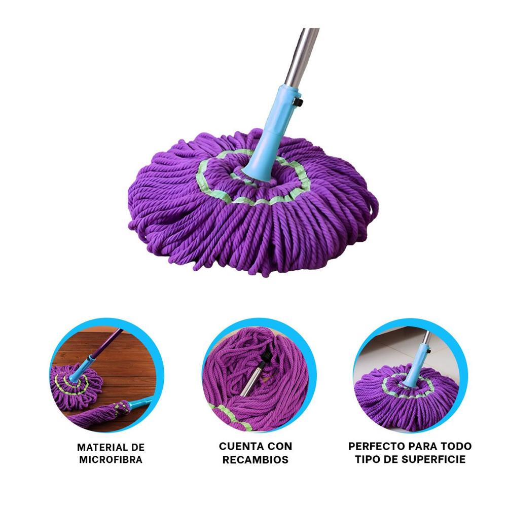 Herramienta giratoria con sistema autoexprimidor y mango funcional para limpieza Y+Ligas Regalo