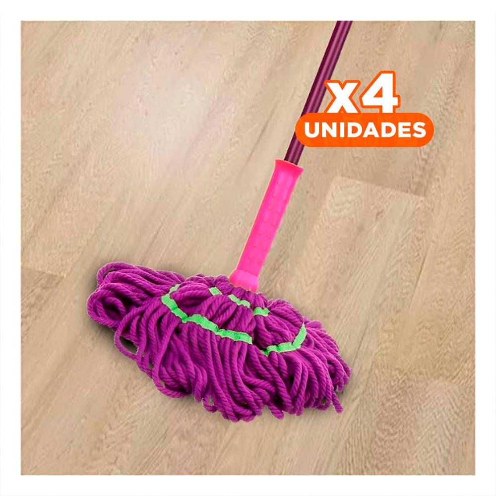 Pack4 Limpiador Giratorio de Uso Domestico con Autoexprimidor