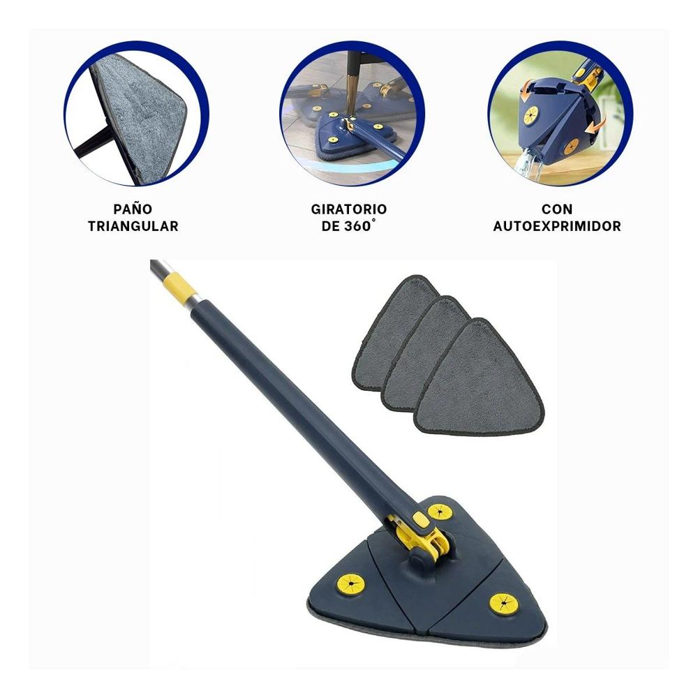 Escurridor 360 Giratorio con Autoexprimidor Azul para Hogar y Limpieza Y+Ligas Regalo