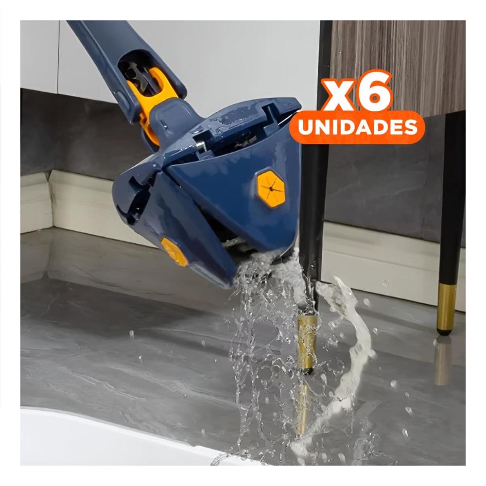 Pack6 Fregadora 360 con Sistema Giratorio Azul para Limpieza Fácil y Casa Y+Papel Regalo