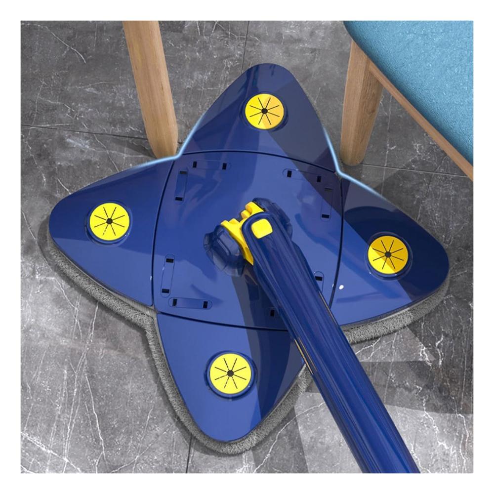 Escoba 360 con exprimidor automatico 4 esquinas azul limpieza completa Y+Regalo Sticker