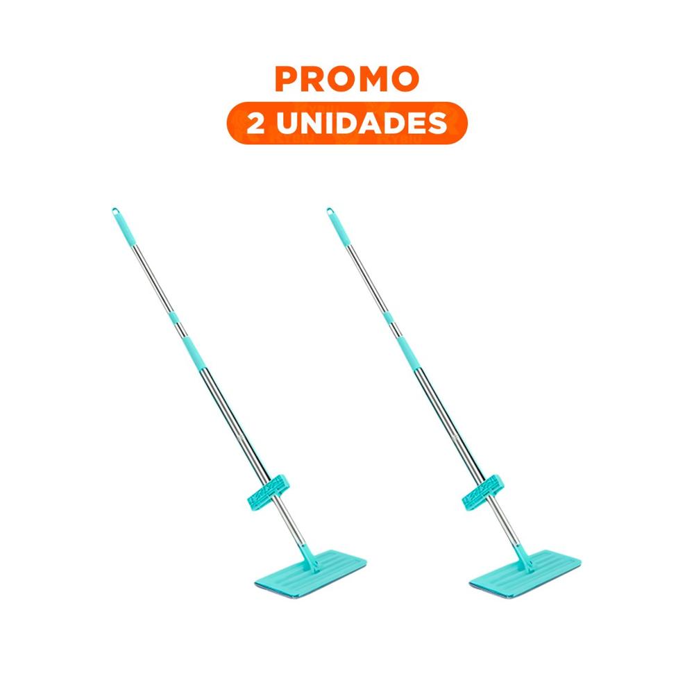 Pack2 Fregona Plana Rotatoria con Escurridor Integrado para Limpieza Domestica