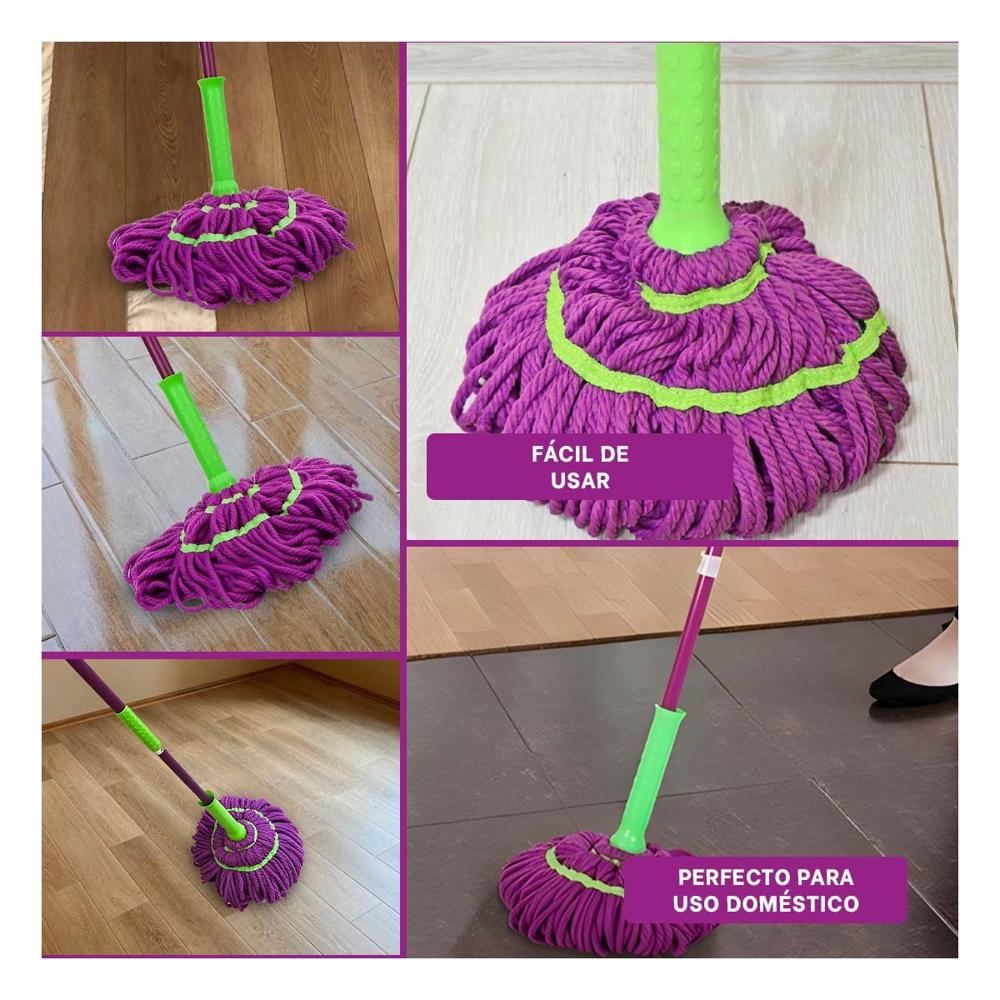 Trapeador Giratorio con Sistema de Autoexprimidor para Limpieza del Hogar Diario