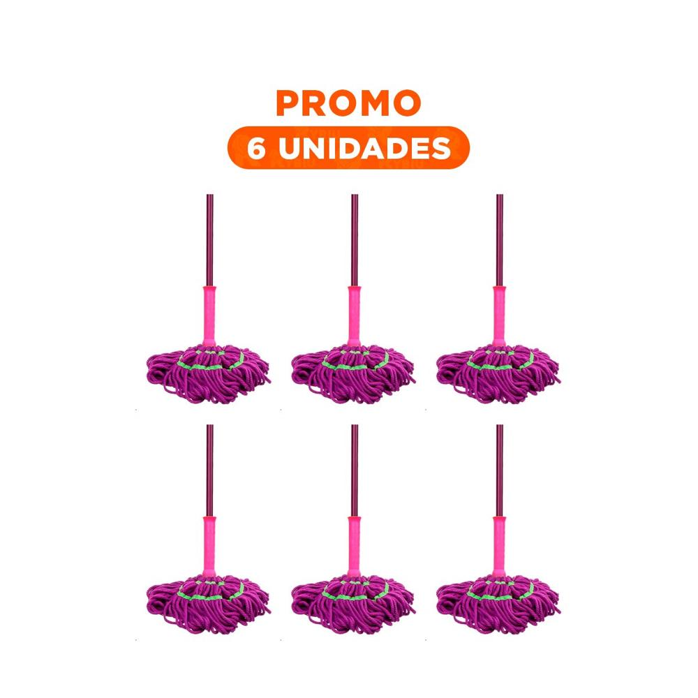 Pack6 Mopa Giratoria con Autoexprimidor para Cuidado del Hogar