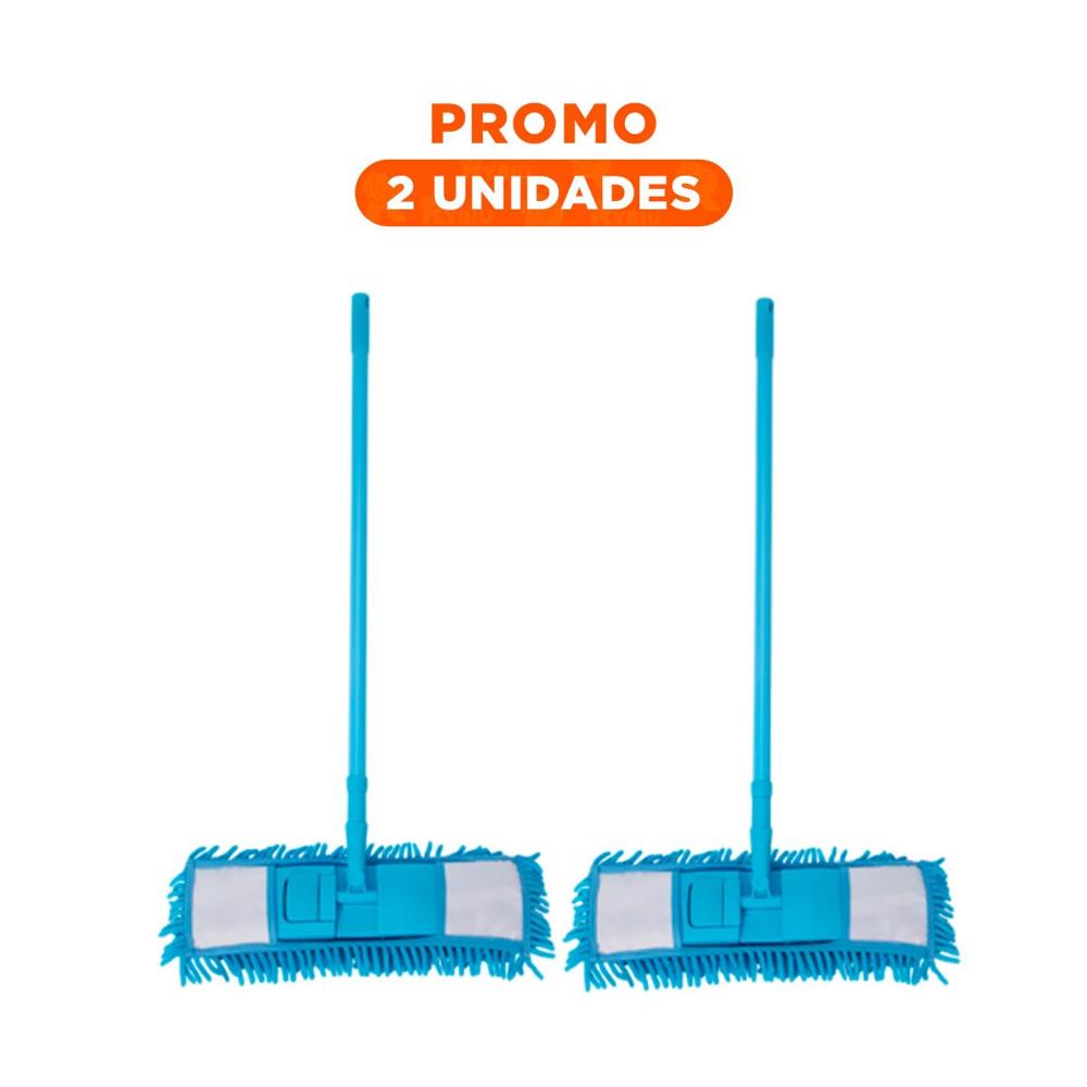 Pack2 Fibra Rectangular de Microfibra Celeste Suave y Resistente para Pisos