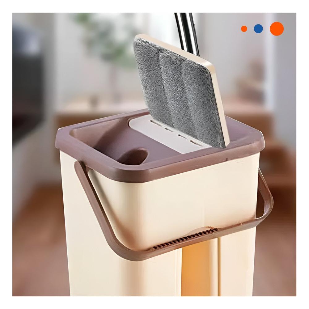 Mopa Rotativa 360 con Balde Centrifugador Beige y Marron Secado Rapido Y+Regalo Sticker