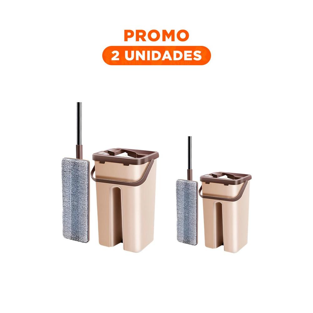 Pack2 Kit de Limpieza 360 con Balde Centrifugador Beige y Marron Uso Simple
