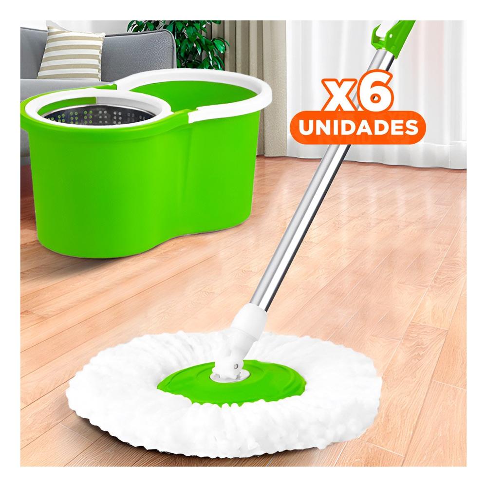 Pack6 Elemento Giratorio 360 con Balde Centrifugador para Limpieza Doméstica Y+Papel Regalo