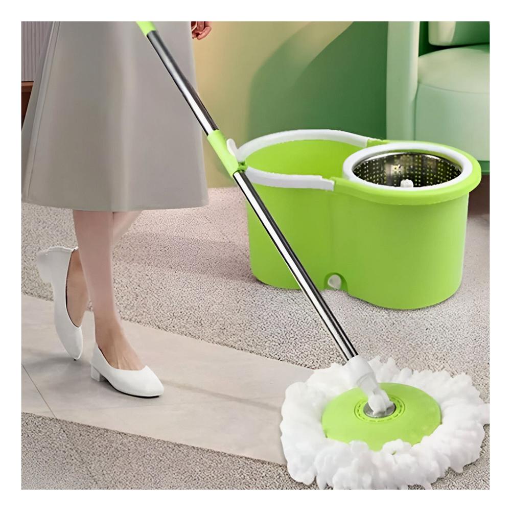 Trapero Giratorio 360 con Balde Centrifugador para Limpieza Cómoda en el Hogar Y+Regalo Sticker