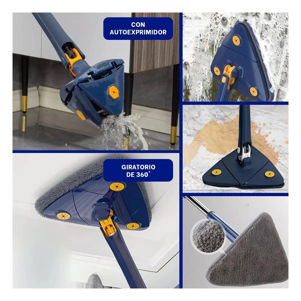 Fregadora 360 con Sistema Triangular Azul para Hogar y Limpieza Fácil