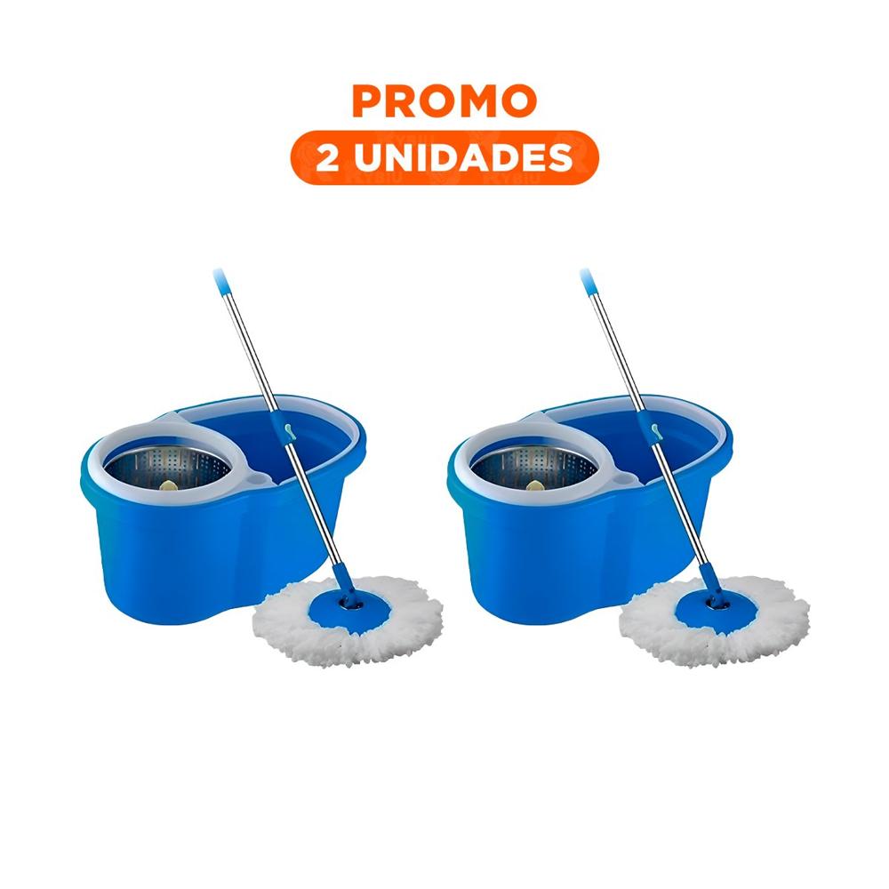 Pack2 Sistema Giratorio 360 con Balde Centrifugador Azul para Limpieza del Hogar