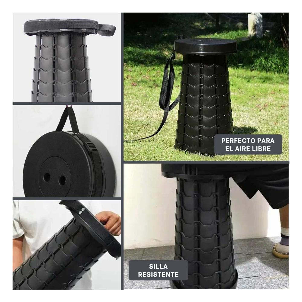 Butaca practica plegable 3 seguros portatiles tapa negro centro negro
