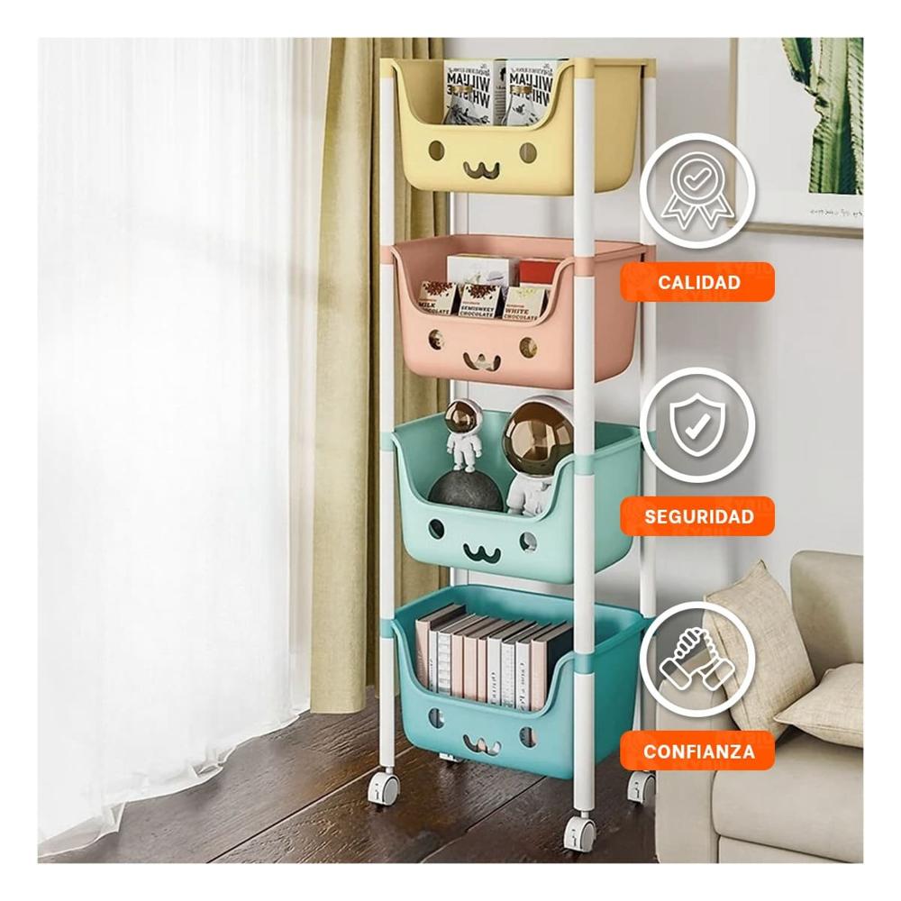 Organizador Infantil con Caritas 4 Niveles Uso Diario Multicolor Y+Post It