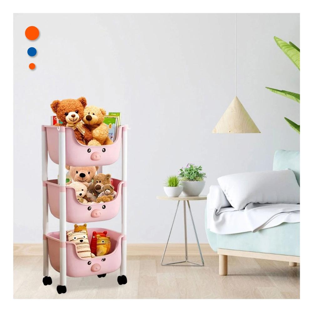 Modulo Kawaii 3 Niveles Estilo Tierno y Funcional Rosado Chancho Y+Papel Regalo