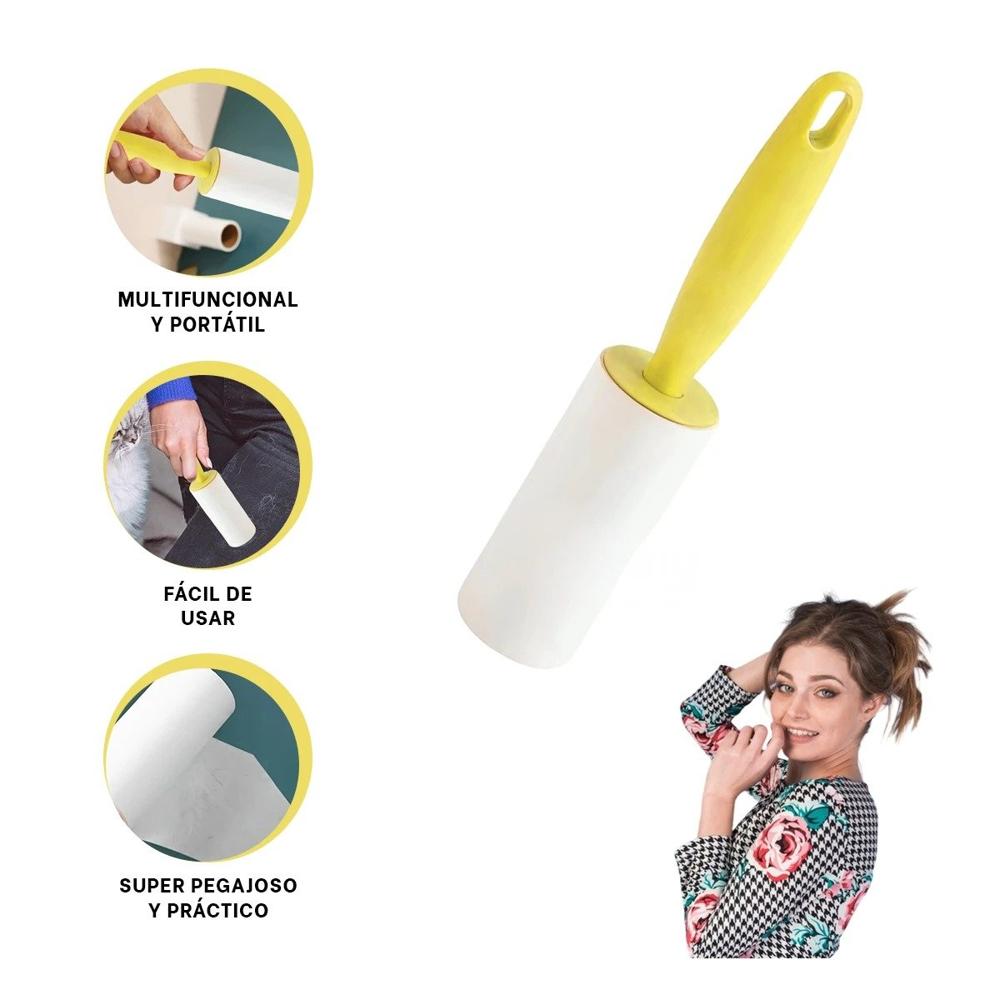 Quitapelusa en Rodillo Portatil para Uso Diario en Ropa Amarillo Plus Y+Ligas Regalo