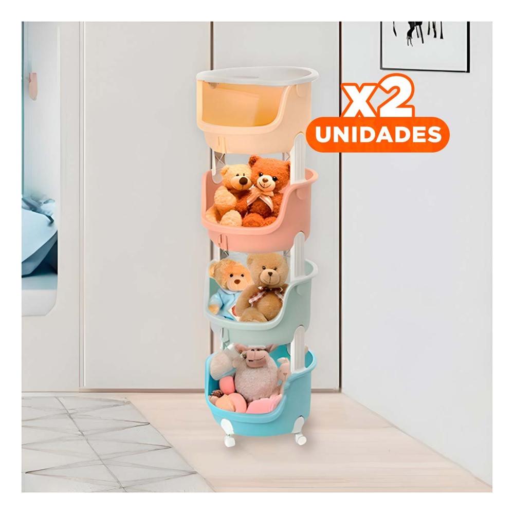 Pack2 Modulo Circular 4 Niveles Practico Verde Celeste Amarillo y Naranja Y+Papel Regalo