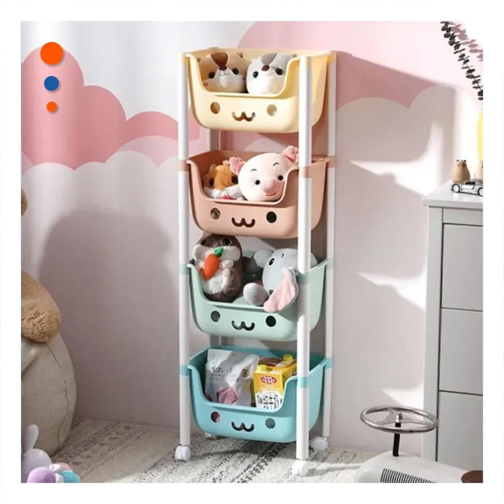 Organizador Infantil con Caritas 4 Niveles Practico para Espacios Multicolor Y+Papel Regalo