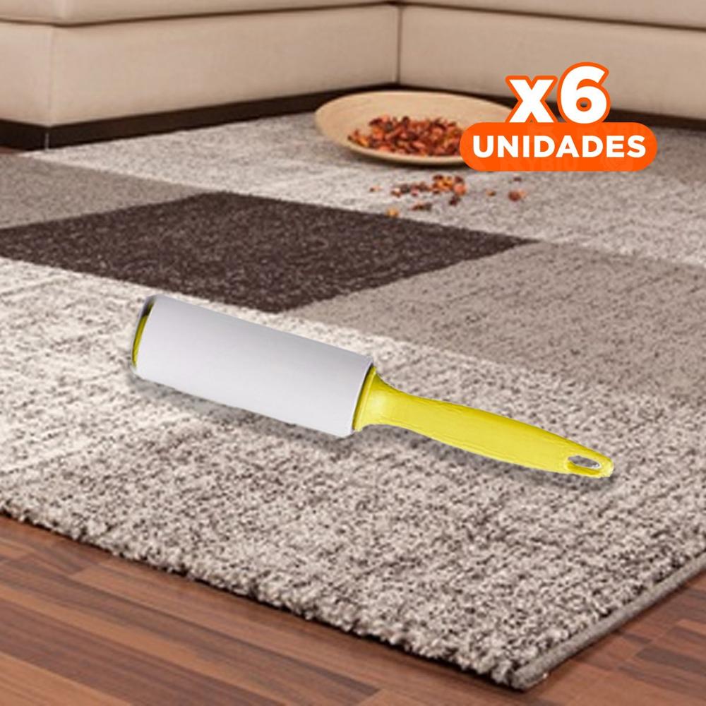 Pack6 Rodillo de Limpieza Quita Pelusa para Ropa en Casa Amarillo Max Y+Regalo Sticker
