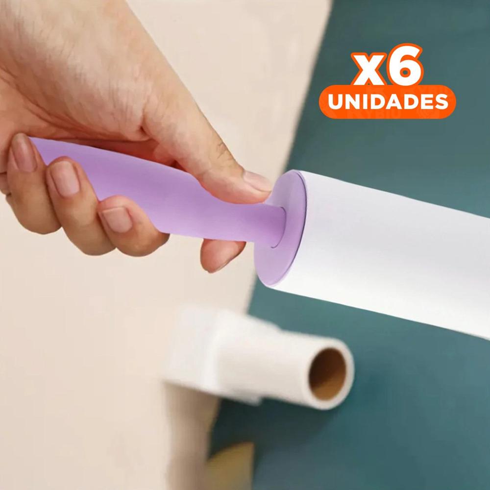 Pack6 Rodillo de Limpieza Quita Pelusa para Ropa en Casa Lila Max Y+Regalo Sticker