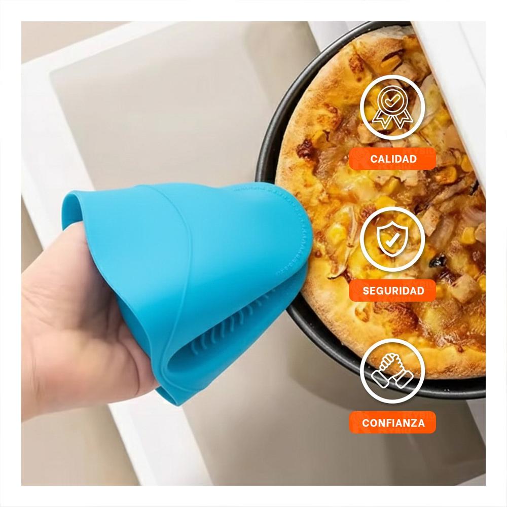 Cubiertos Manos de Silicona Celeste para Cocina y Hogar 7,3x9,5cm Y+Papel Regalo