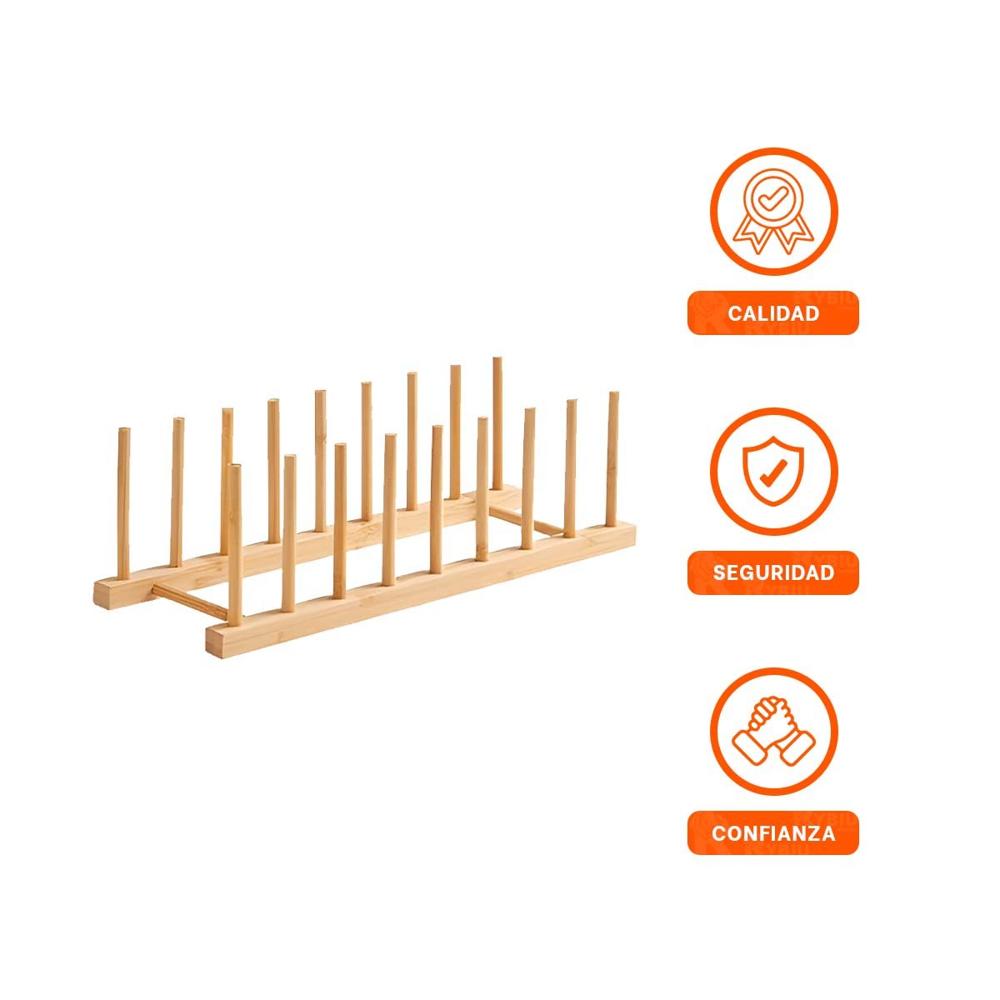 Contenedor Modular de Bambu con Ocho Divisiones Color Madera Y+Ligas Regalo