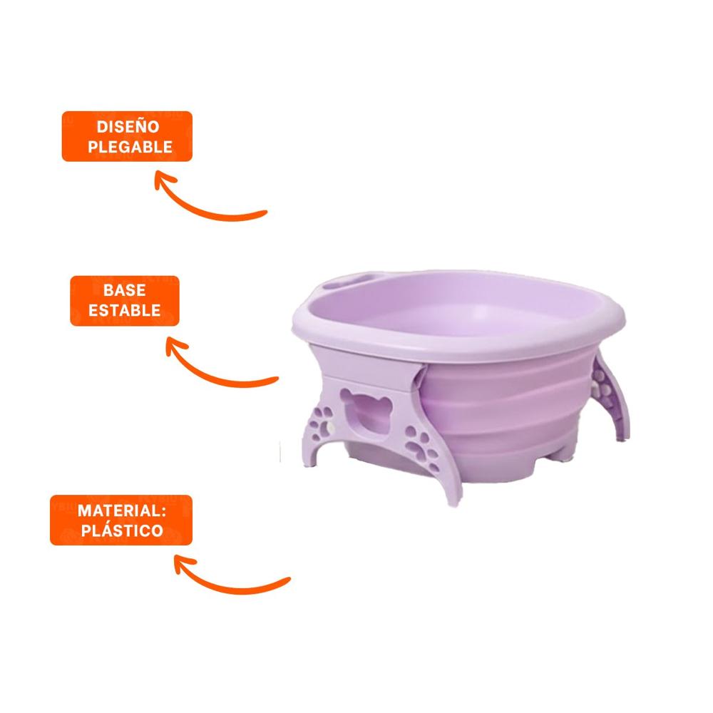 Recipiente Portatil con Masajeador de Pies Morado para Relajacion Total Y+Ligas Regalo