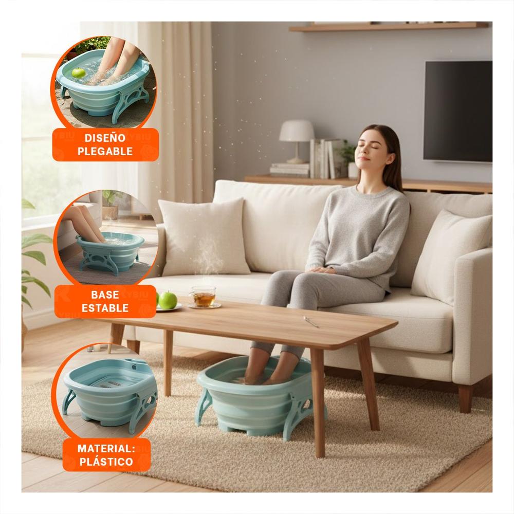 Depresor Portatil con Masajeador de Pies Celeste para Spa en Casa Y+Post It