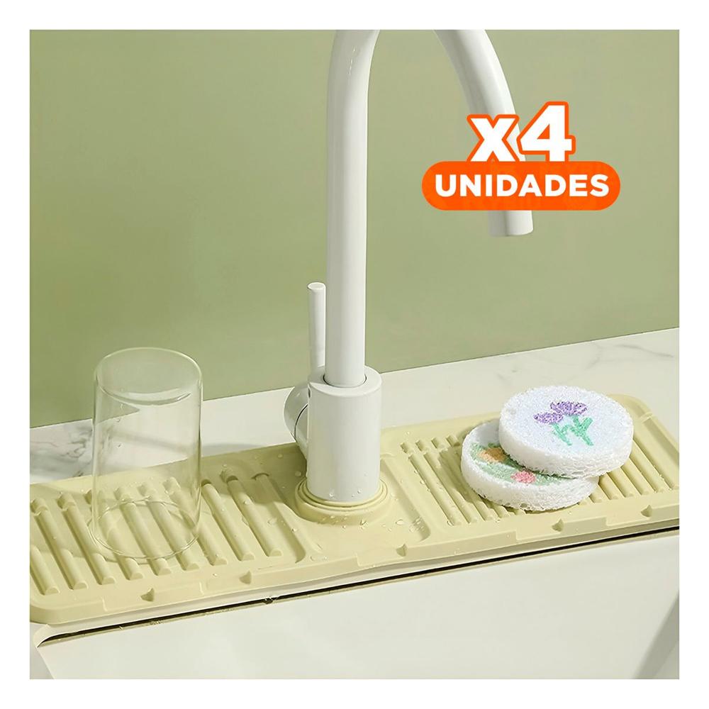 Pack4 Producto de Drenaje de Silicona con Rayas Beige para Casa Y+Papel Regalo