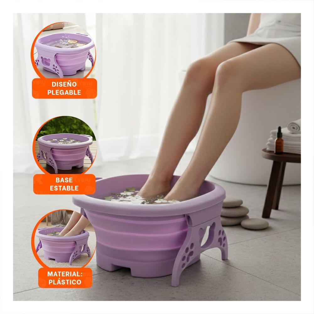 Depresor Portatil con Masajeador de Pies Morado para Spa en Casa Y+Post It