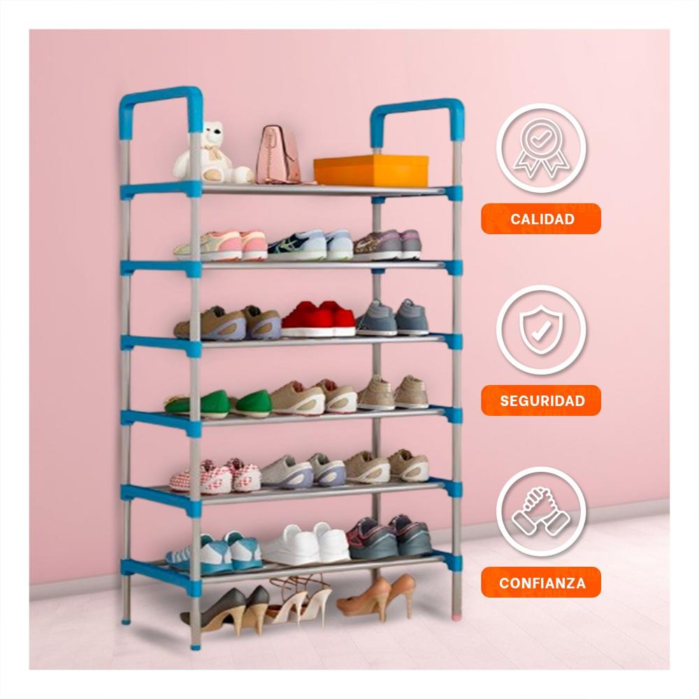 Organizador Vertical 6 Niveles Forma Compacta para Espacios Color Celeste Y+Ligas Regalo