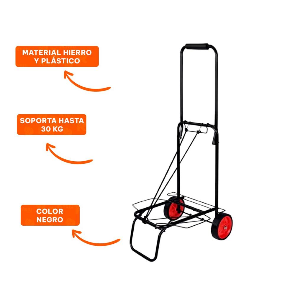Soporte de Carga Plegable Negro con Liga para Transporte de Objetos Varios Y+Ligas Regalo