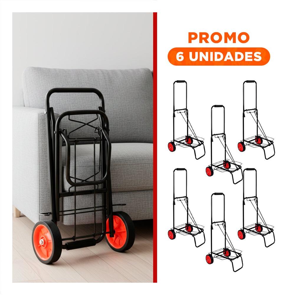 Pack6 Base Movil Plegable Negro con Liga para Facil Transporte