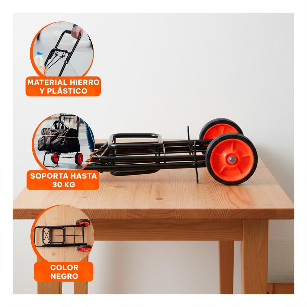 Base de Carga Plegable Negro con Liga para Facil Manipulacion de Bultos Y+Post It