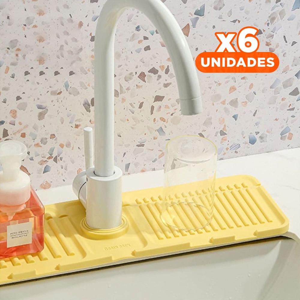 Pack6 Implemento de Drenaje para Lavadero de Silicona con Rayas en el Hogar Y+Regalo Sticker