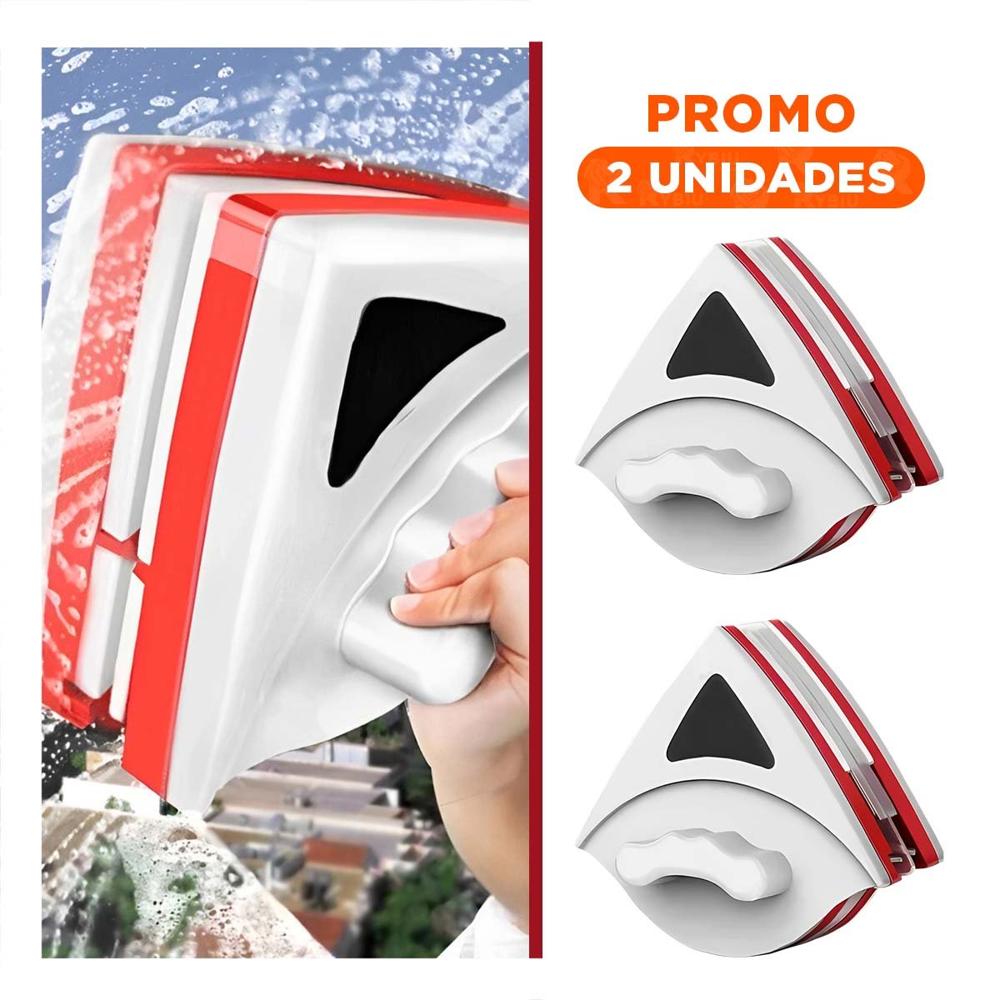 Pack2 Rasqueta Limpia Vidrios Magnetico Rojo Triangular Segura y Practica