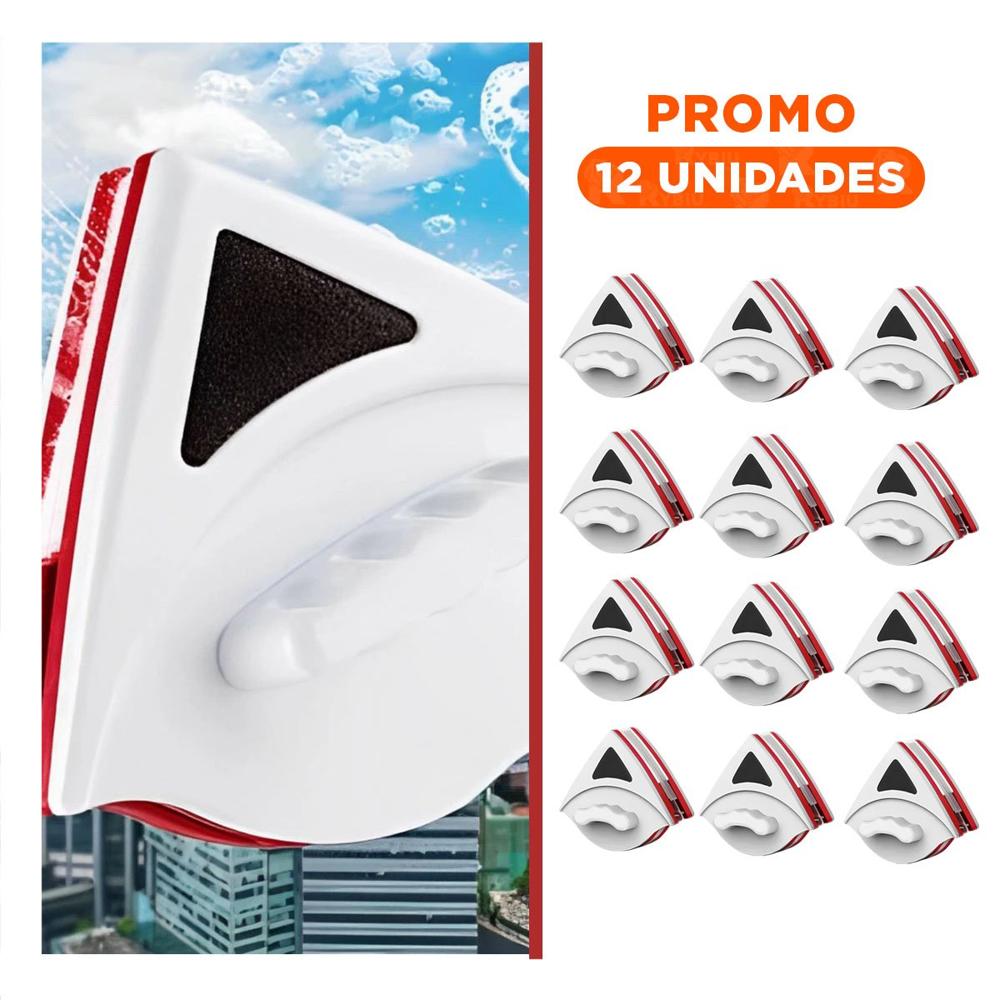 Pack12 Kit para Vidrios Magnetico Rojo Triangular Eficiente y Durable Y+Regalo Sticker