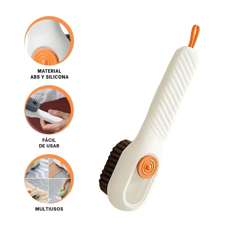 Escobilla con Dispensador Multifuncional Resistente para Limpieza General Blanco Y+Ligas Regalo