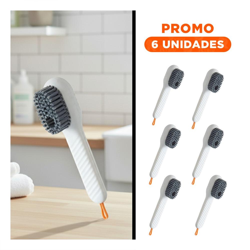 Pack6 Cepillo Dispensador Multifuncional Resistente para Limpieza General Blanco