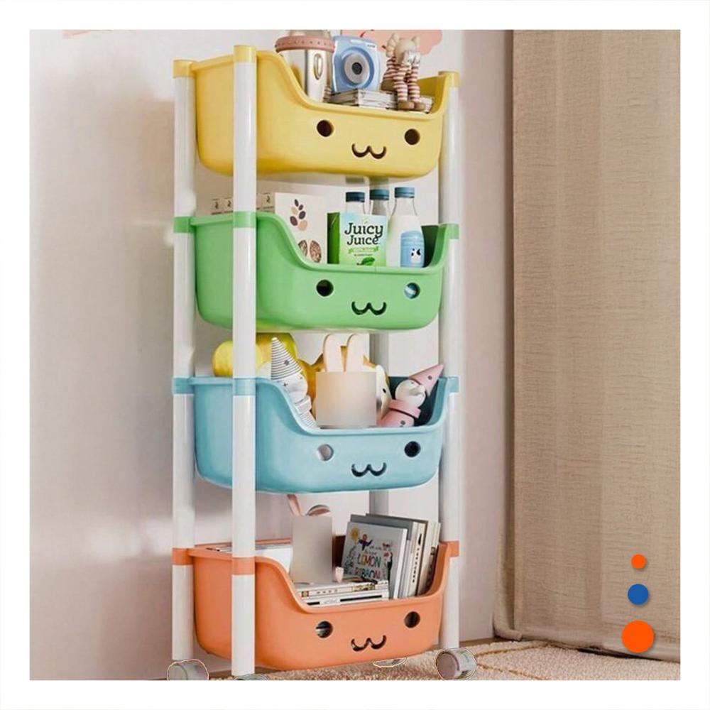 Organizador Infantil con Caritas 4 Niveles Estructura Firme Multicolor Y+Regalo Sticker