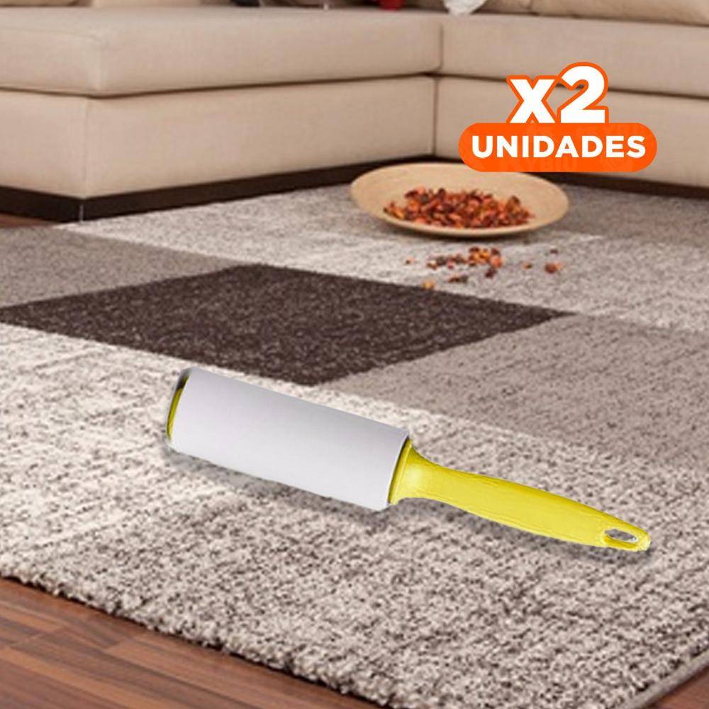 Pack2 Herramienta Quita Pelusa en Rodillo Practico para Limpieza Amarillo Pro Y+Regalo Sticker