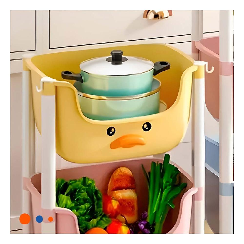 Modulo Kawaii 3 Niveles Almacenaje Comodo Diseno Pato Amarillo Y+Ligas Regalo