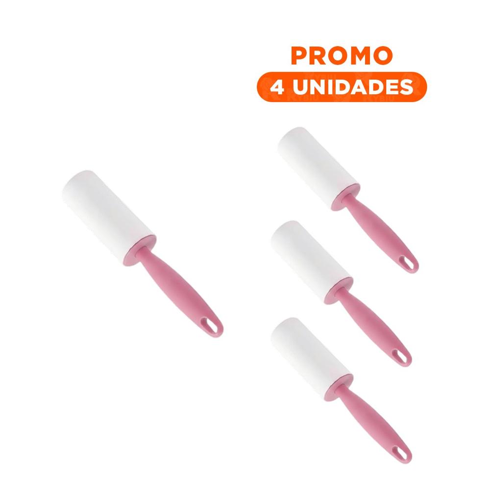 Pack4 Articulo Portatil para Quitar Pelusa de Abrigos y Chaquetas Rosado Y+Regalo Sticker