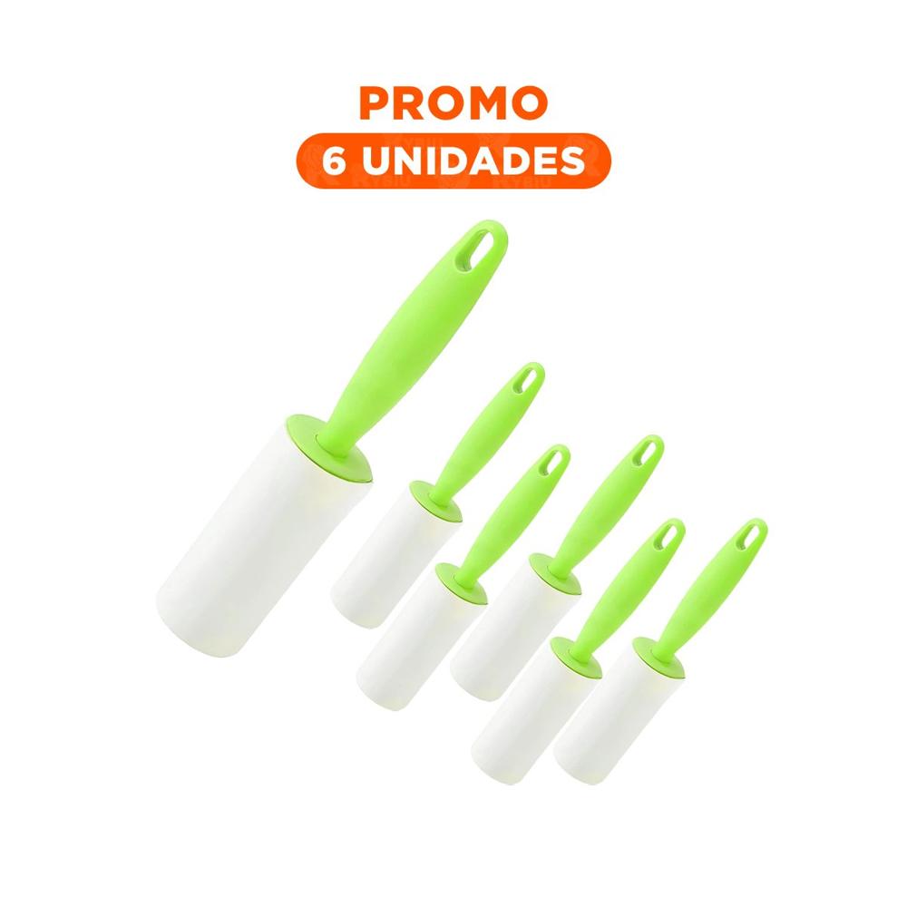 Pack6 Sistema Quita Pelusa en Rodillo Portatil para Hogar Verde Pro Nuevo