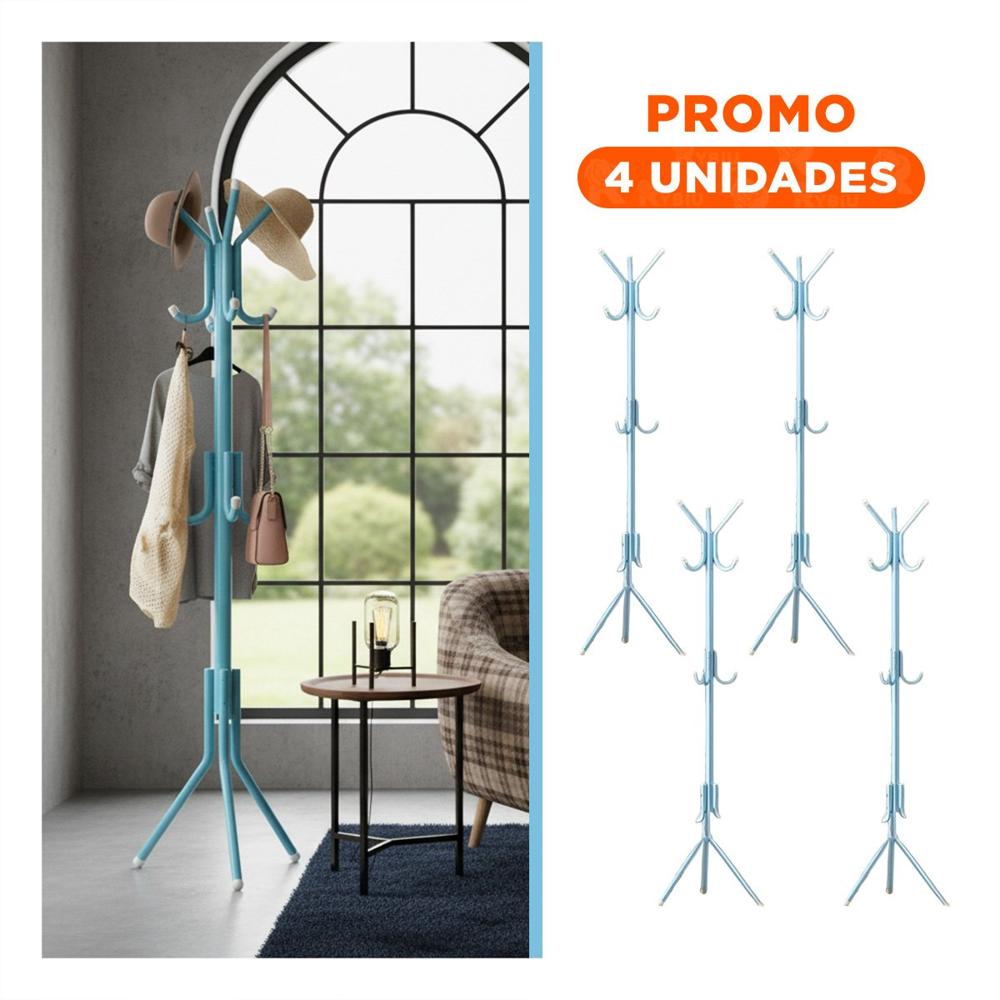 Pack4 Base Colgante Multiuso 175x45cm para Colgar Ropa de Uso Diario Celeste Y+Regalo Sticker