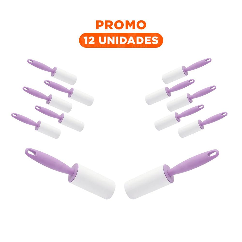 Pack12 Rodillo de Limpieza Portatil para Quita Pelusa en Hogar Lila Extra Y+Regalo Sticker