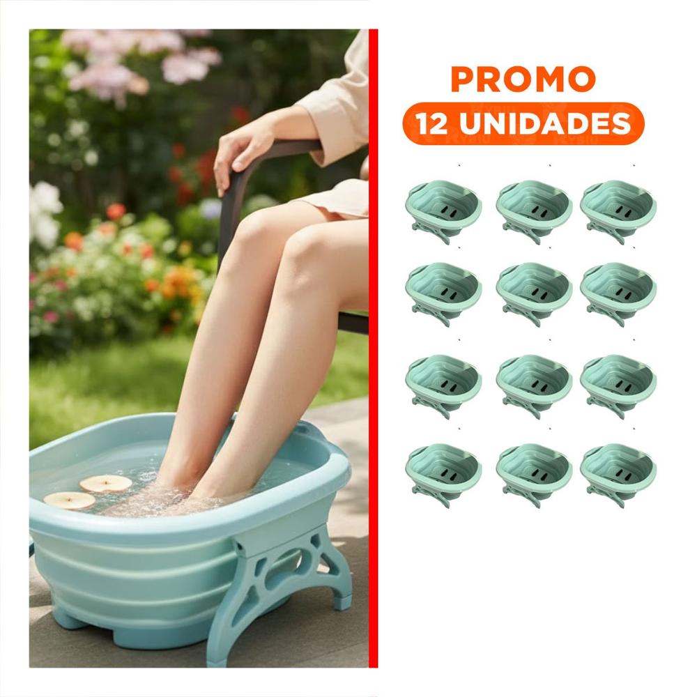Pack12 Recipiente Portatil con Masajeador de Pies Celeste Compacta y Moderna Y+Regalo Sticker