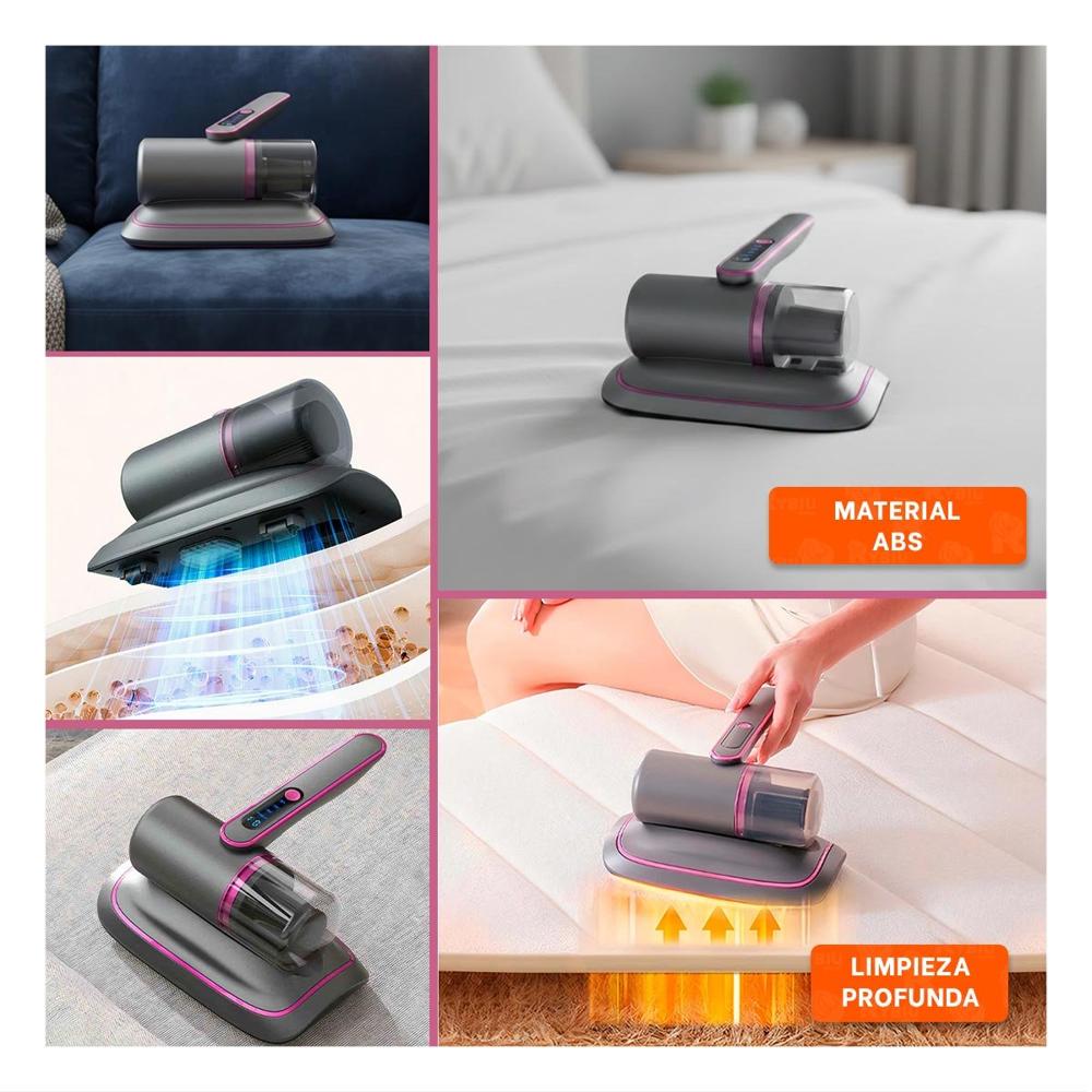 Limpiadora para Acaros Color Plomo y Fucsia con Aplicacion en Colchones del Hogar
