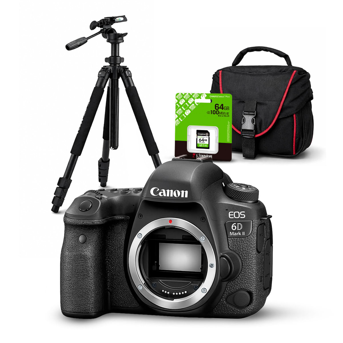 Cámara Canon EOS 6D Mark II Solo cuerpo y Kit Deluxe de Accesorios